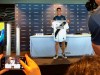 Forward Cristian Pavón of Argentina, holds up his new LA Galaxy jersey as he is introduced to the media at Dignity Health Sports Park in Carson, Calif., Thursday, Aug. 8, 2019. The LA Galaxy acquired Pavón on loan from Argentina's Boca Juniors this week in one of the biggest player acquisitions in recent Major League Soccer history. (AP Photo/Greg Beacham)