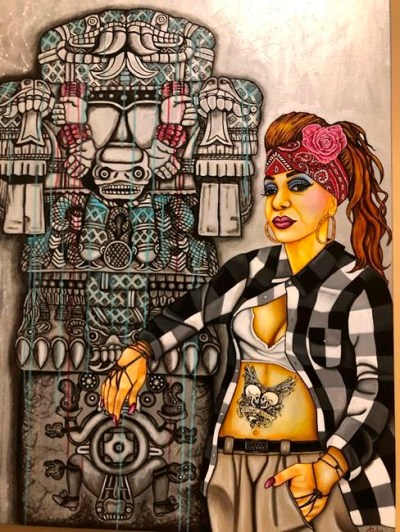 In this Wednesday, March 6, 2019 photo of the painting entitled 