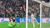 Lokomotiv Moscow's Aleksej Mirancuk (not seen) scores as other players watch the ball during the UEFA Champions League group D soccer match against Juventus FC at the Allianz Stadium in Turin, Italy, Tuesday, Oct. 22, 2019. (Andrea Di Marco/ANSA via AP)