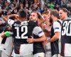Juventus' Paulo Dybala celebrates with his teammates after scoring a goal during the UEFA Champions League group D soccer match against Lokomotiv Moscow at the Allianz Stadium in Turin, Italy, Tuesday, Oct. 22, 2019. (Andrea Di Marco/ANSA via AP)