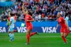 United States' Alex Morgan, left, celebrates after scoring the opening goal during the Women's World Cup Group F soccer match between United States and Thailand at the Stade Auguste-Delaune in Reims, France, Tuesday, June 11, 2019. (AP Photo/Alessandra Tarantino)