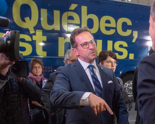 Bloc Quebecois Leader Yves Blanchet arrives for the TVA french language debate in Montreal, Wednesday, Oct. 2, 2019. THE CANADIAN PRESS/Ryan Remiorz