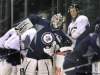 Wayne Glowacki / Winnipeg Free Press
Goalie Ondrej Pavelec and defenceman Derek Meech take a breather during Friday's workout.