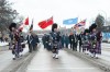 Mike Sudoma / Winnipeg Free Press
The 402 Squadron Pipes and Drums Band lead Sunday morning's Remembrance Day Parade down Portage Avenue. The parade started after the Remembrance day service at Bruce Park and ends at the Royal Canadian Legion 4 at the corner of Portage and Brooklyn Street.