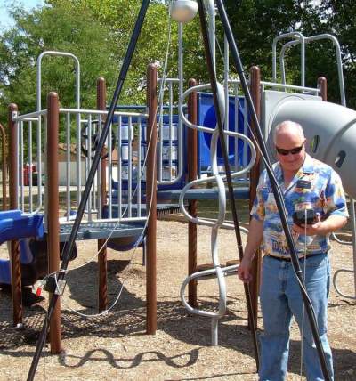 Paul Bamburak 
The Triax 2000 machine tests the hardness of playground surfaces, showing results on a graph that can be uploaded to a computer.