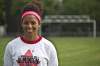 JEFF HAMILTON  WINNIPEG FREE PRESS
Desiree Scott, 24, in front of the Garden City soccer fields, the place she grew up playing the game.