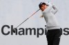 Danielle Kang of the United States watches her shot on the first hole during the first round of the LPGA tournament at LPGA International Busan in Busan, South Korea, Thursday, Oct. 24, 2019. (Han Jong-chan/Yonhap via AP)