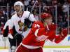 Carlos Osorio / The Associated Press Archives
In this file photo, defenceman Derek Meech (14) celebrates in front of Ottawa Senators centre Matt Cullen on a goal by Red Wings centre Pavel Datsyuk (not shown) during first period of an NHL game Saturday, Feb. 13, 2010, in Detroit.