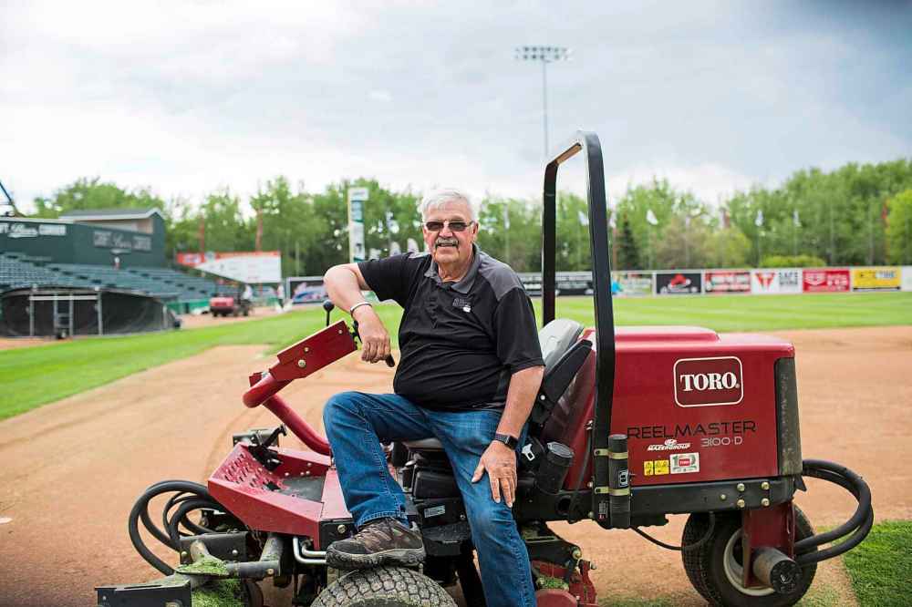 MIKAELA MACKENZIE / WINNIPEG FREE PRESS
Don Ferguson, Goldeyes facility and grounds manager, has been the head groundskeeper since Shaw Park opened as CanWest Global Park in 1999.