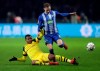 Hertha's Ondrej Duda, right, and Dortmund's Manuel Akanji, left, challenge for the ball during the German Bundesliga soccer match between Hertha BSC Berlin and Borussia Dortmund in Berlin, Germany, Saturday, March 16, 2019. (AP Photo/Michael Sohn)