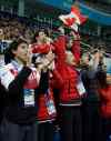 Darron Cummings / The Associated Press
The Canadian team cheer for Meagan Duhamel and Eric Radford of Canada during the team pairs short program figure skating competition at the Iceberg Skating Palace during the 2014 Winter Olympics, Thursday, Feb. 6, 2014, in Sochi, Russia.