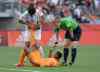 SEAN KILPATRICK / THE CANADIAN PRESS FILES
After cramping up, Ivory Coast player Ines Nrehy is helped by good-hearted Thailand keeper Waraporn Boonsing (left) and an official during the first half of their Group B match in Ottawa Thursday.