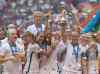 DARRYL DYCK / THE CANADIAN PRESS
The U.S. team celebrates after defeating Japan to win the 2015 FIFA Women’s World Cup in Vancouver Sunday. Carli Lloyd (right) of the U.S. won the Golden Ball as the tournament’s top player.