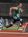 Andy Wong / The Associated Press Archives
Oscar Pistorius of South Africa competes in the Men's 400m T44 final at the Beijing 2008 Paralympic Games in Beijing, China. Paralympic superstar Oscar Pistorius was charged  Feb. 14, 2013, with the murder of his girlfriend who was shot inside his home in South Africa.