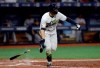 Tampa Bay Rays' Austin Meadows watches his two-run triple off Boston Red Sox pitcher Bobby Poyner during the seventh inning of a baseball game Saturday, April 20, 2019, in St. Petersburg, Fla. (AP Photo/Chris O'Meara)