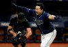 Tampa Bay Rays' Ji-Man Choi celebrates after his walkoff home run against New York Yankees relief pitcher Cory Gearrin during the 12th inning of a baseball game Tuesday, Sept. 24, 2019, in St. Petersburg, Fla. (AP Photo/Chris O'Meara)