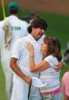 Jeff Siner / Charlotte Observer / MCT
Bubba Watson hugs his mother Molly after winning the Masters Sunday.  He's nothing if not different.