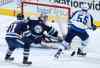 photos by sam greene / columbus dispatch
Jets centre Mark Scheifele opens the scoring in Columbus with his fourth of the year, firing a shot past Blue Jackets goalie Mike McKenna.