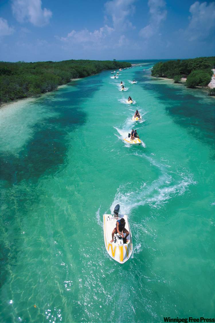 Take a seadoo tour of the lagoon or other waterways in and around Cancun to see another side to this beach paradise.
