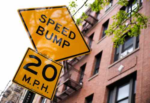 Cassi Alexandra
A speed bump sign on Seaman Avenue at 218th Street in New York City.