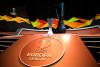 The Europa League trophy is put on display before the UEFA Europa League group stage draw at the Grimaldi Forum, in Monaco, Friday, Aug. 30, 2019. (AP Photo/Daniel Cole)