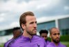 Tottenham's Harry Kane after finishing the Tottenham Hotspur soccer team media open day training session, in London, Monday, May 27, 2019, ahead of their Champions League Final against Liverpool on Saturday in Madrid. (AP Photo/Tim Ireland)
