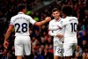 Chelsea's Christian Pulisic, center, celebrates scoring his side's first goal of the game during the English Premier League soccer match at Turf Moor, Burnley, England Saturday Oct. 26, 2019. (Anthony Devlin/PA via AP)