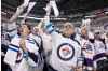 John Woods/Winnipeg Free Press
Fans celebrate aWinnipeg Jets' goal during second period NHL game 3 playoff action in Winnipeg on Monday, April 20, 2015.
