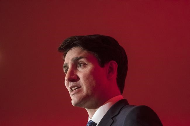 Prime Minister Justin Trudeau address attendees at the Liberal fundraising event at the Delta Hotel in Toronto, Ont., on Thursday, February 7, 2019. THE CANADIAN PRESS/ Tijana Martin