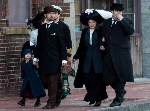 CP
Actors in period costumes participate in a commemorative event in Halifax to mark the 100th anniversary of the sinking of RMS Titanic on Saturday, April 14, 2011.