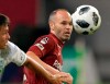 FILE - In this July 22, 2018, file photo, Vissel Kobe's Andres Iniesta, right, of Spain controls the ball during their J-League soccer match against Shonan Bellmare in Kobe, western Japan. Iniesta is confident he can help his struggling Japanese team turn things around after a disappointing start to the season. (Yohei Nishimura/Kyodo News via AP)