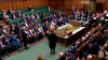 In this image made from video, British lawmakers stage a protest in the House of Commons before prorogation of Parliament, in London, Tuesday Sept. 10, 2019. The British government has formally suspended Parliament, sending lawmakers home for five weeks amid a Brexit crisis. (Parliament TV via PA via AP)