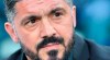 Milan head coach Gennaro Gattuso looks on during the Italian Serie A soccer match between Juventus and AC Milan at the Allianz Stadium in Turin, Italy, Saturday, April 6, 2019. (Alessandro Di Marco/ANSA via AP)