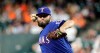 Texas Rangers starting pitcher Lance Lynn throws against the Houston Astros during the first inning of a baseball game Tuesday, Sept. 17, 2019, in Houston. (AP Photo/David J. Phillip)