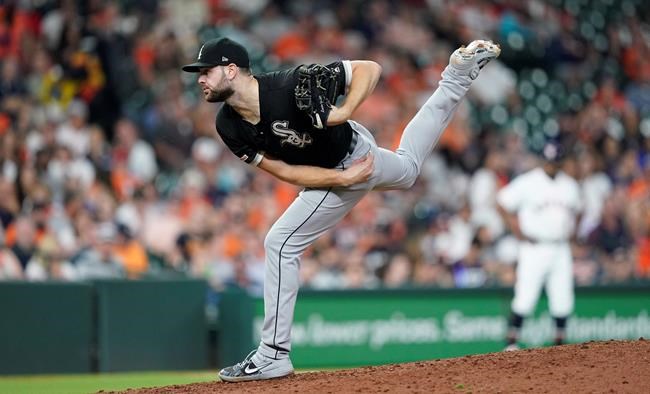 Chicago White Sox starting pitcher Lucas Giolito throws during the fifth inning of a baseball game against the Houston Astros on Thursday, May 23, 2019, in Houston. (AP Photo/David J. Phillip)