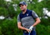 Corey Conners watches his drive on the second hole during the third round of the Texas Open golf tournament, Saturday, April 6, 2019, in San Antonio. (AP Photo/Eric Gay)