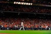 Houston Astros starting pitcher Gerrit Cole walks off the field after the sixth inning of Game 5 of the baseball team's American League Division Series against the Tampa Bay Rays in Houston, Thursday, Oct. 10, 2019. (AP Photo/Eric Christian Smith)