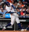 Houston Astros' George Springer hits a single during the third inning of a baseball game against the Minnesota Twins, Wednesday, April 24, 2019, in Houston. (AP Photo/Eric Christian Smith)
