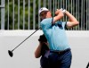 Jordan Spieth hits from the ninth tee during the first round of the Charles Schwab Challenge golf tournament at Colonial Country Club in Fort Worth, Texas, Thursday, May 23, 2019. (Bob Booth/Star-Telegram via AP)