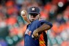 Houston Astros starting pitcher Rogelio Armenteros throws during the first inning of a baseball game against the Texas Rangers, Sunday, July 21, 2019, in Houston. (AP Photo/Michael Wyke)