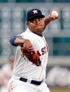 Houston Astros starting pitcher Framber Valdez throws against the Baltimore Orioles during the first inning of a baseball game Saturday, June 8, 2019, in Houston. (AP Photo/Michael Wyke)