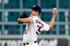 Houston Astros starting pitcher Justin Verlander (35) throws against the Oakland Athletics during the first inning of a baseball game Thursday, Sept. 12, 2019, in Houston. (AP Photo/Michael Wyke)