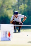 Lanto Griffin lines up his putt on the eighth green during the fourth round of the Houston Open golf tournament Sunday, Oct, 13, 2019, in Houston. (AP Photo/Michael Wyke)