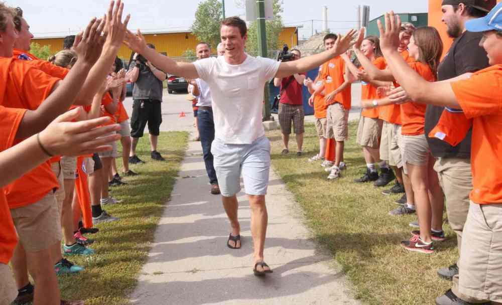 NHL star Jonathan Toews arrives at the Old Exhibition Arena as an ambassador to the Nourishing Potential grants project that helps thousands of Winnipeg Kids . Toews will join 11 others late this afternoon at the Manitoba Legislature to receive the Order of Manitoba.
