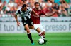 Udinese's Mato Jajalo, left, and Milan's Jesus Fernandez Suso vie for the ball during the Italian Serie A soccer match between Udinese and AC Milan at the Friuli stadium in Udine, Italy, Sunday, Aug. 25, 2019. (Gabriele Menis/ANSA via AP)