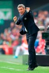 Udinese's coach Luca Gotti gives directions to his players during a Italian Serie A soccer match between Udinese and Torino at the Friuli - Dacia Arena stadium in Udine, northern Italy, Sunday, Oct. 20, 2019. (Gabriele Menis/ANSA via AP)