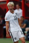 John Woods / The Canadian Press 
USA's Megan Rapinoe (15) celebrates her goal against Australia during FIFA Women's World Cup first half soccer action in Winnipeg Monday.