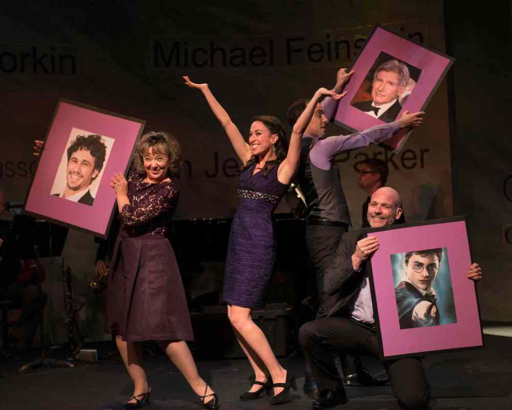 KEITH LEVIT PHOTO
James Franco, Harrison Ford and Daniel Radcliffe? Who knew?: From left, Debbie Maslowky, Rachel Fischer, Aaron Hutton and Kevin McIntyre perform Who Knew Jew.