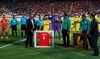 Qatar's Al-Sadd player Xavi HernÃ¡ndez, center, a former Barcelona and Spain's midfielder, is greeted by Iran's Persepolis prior to start their match in AFC Champions League at the Azadi stadium in Tehran, Iran, Monday, May 20, 2019. Xavi Hernandez retired from soccer as a player. He quit international football in 2014 and left Barcelona one year later after 17 seasons. He has since played for Al-Sadd in Qatar while preparing for a future as a manager. (AP Photo/Vahid Salemi)