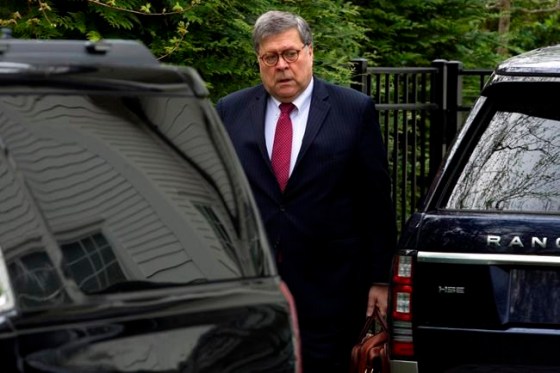 Attorney General William Barr leaves his home in McLean, Va., on Monday, April 15, 2019. Barr told Congress last week he expects to release his redacted version of special counsel Robert Mueller's Trump-Russia investigation report